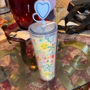 Roller Rabbit x Target Tropical Tumbler with Heart Straw - Pastel Multicolor